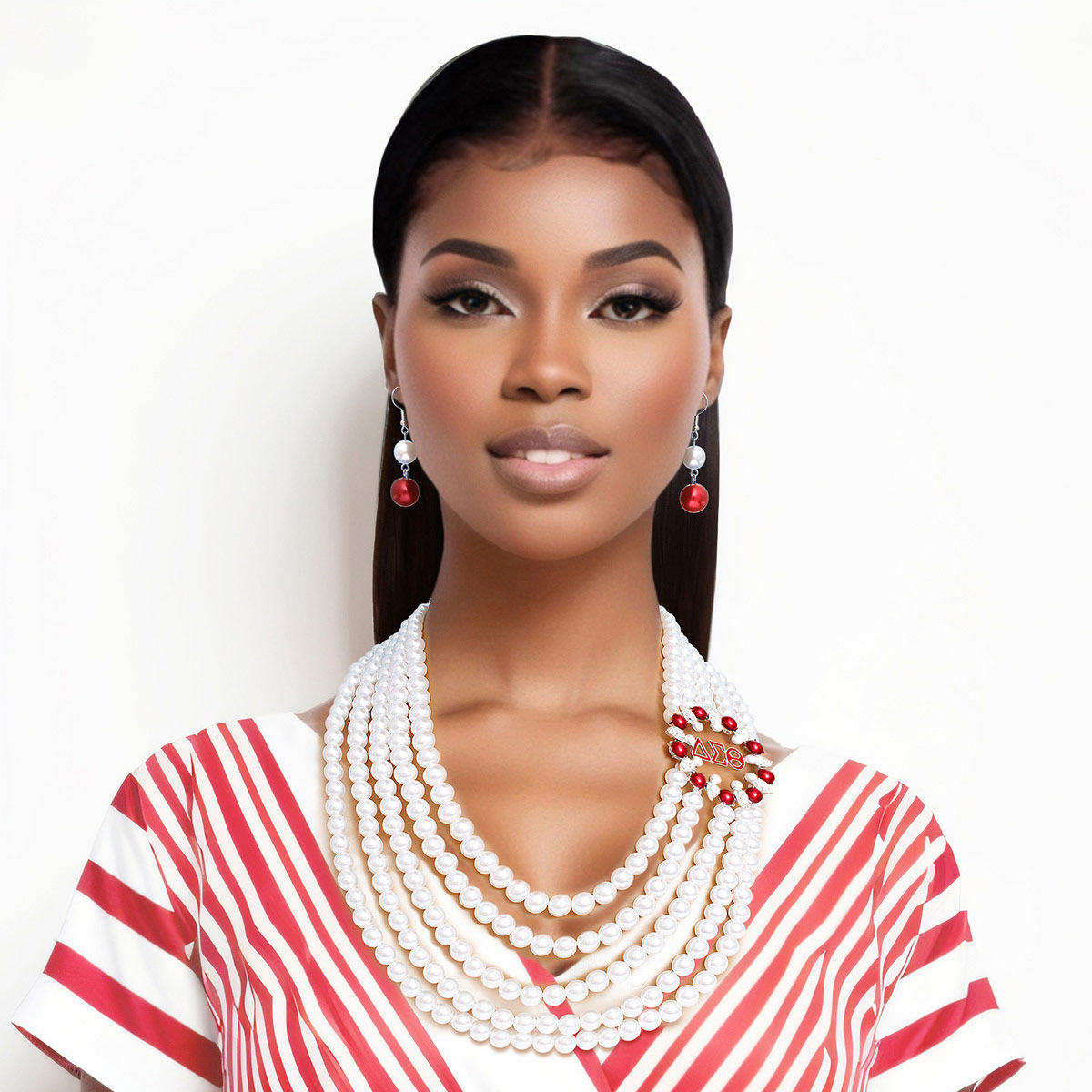 Necklace White Pearl Delta Set for Women