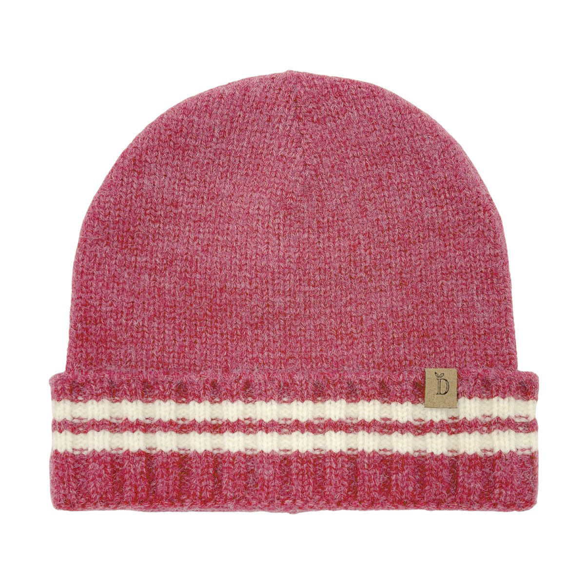 Red Stripe Knit Cuff Beanie