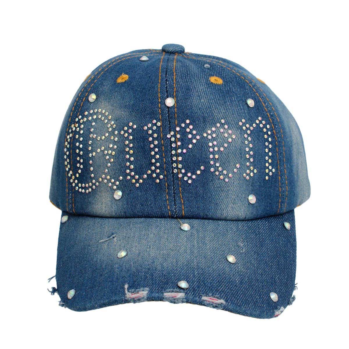 Hat Denim Queen Bling Baseball Cap for Women